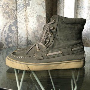 Sperry Gray Pinwale Corduroy High Tops Size 6